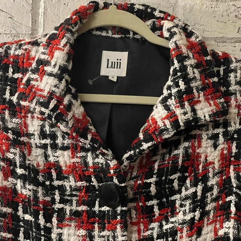 Luii Tweed Red Black Vest Small